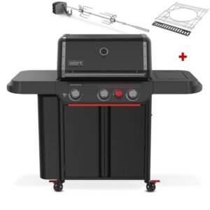 Gasgrill Weber Genesis E-330WR, Stealth Edition, inklusive Drehspieß
