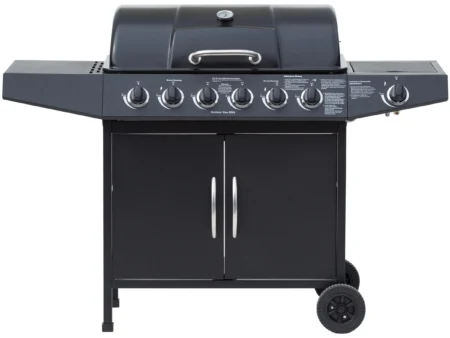 El Fuego Gasgrill Dayton 6-Brenner + Seitenbrenner Schwarz ca. 133 x 97 x 54 cm