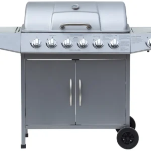 El Fuego Gasgrill Dayton 6-Brenner + Seitenbrenner Silber ca. 133 x 95 x 54 cm