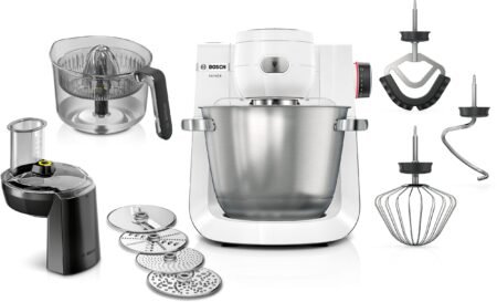 Küchenmaschine Serie 6 MUMS6EW24D, Durchlaufschnitzler, Edelstahlschüssel, weiß