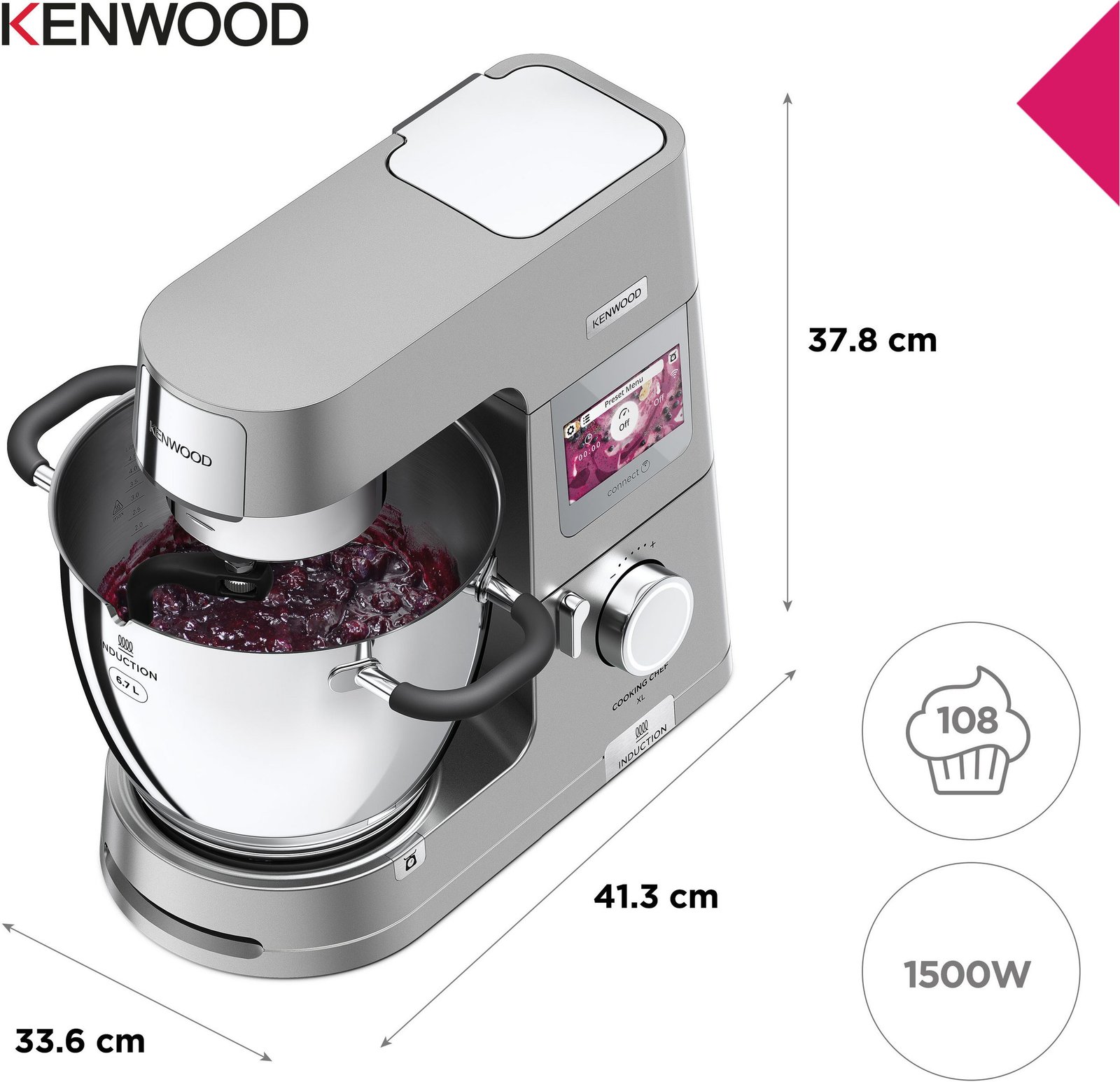 KENWOOD Küchenmaschine mit Kochfunktion Cooking Chef XL KCL95.424SI – Bild 6