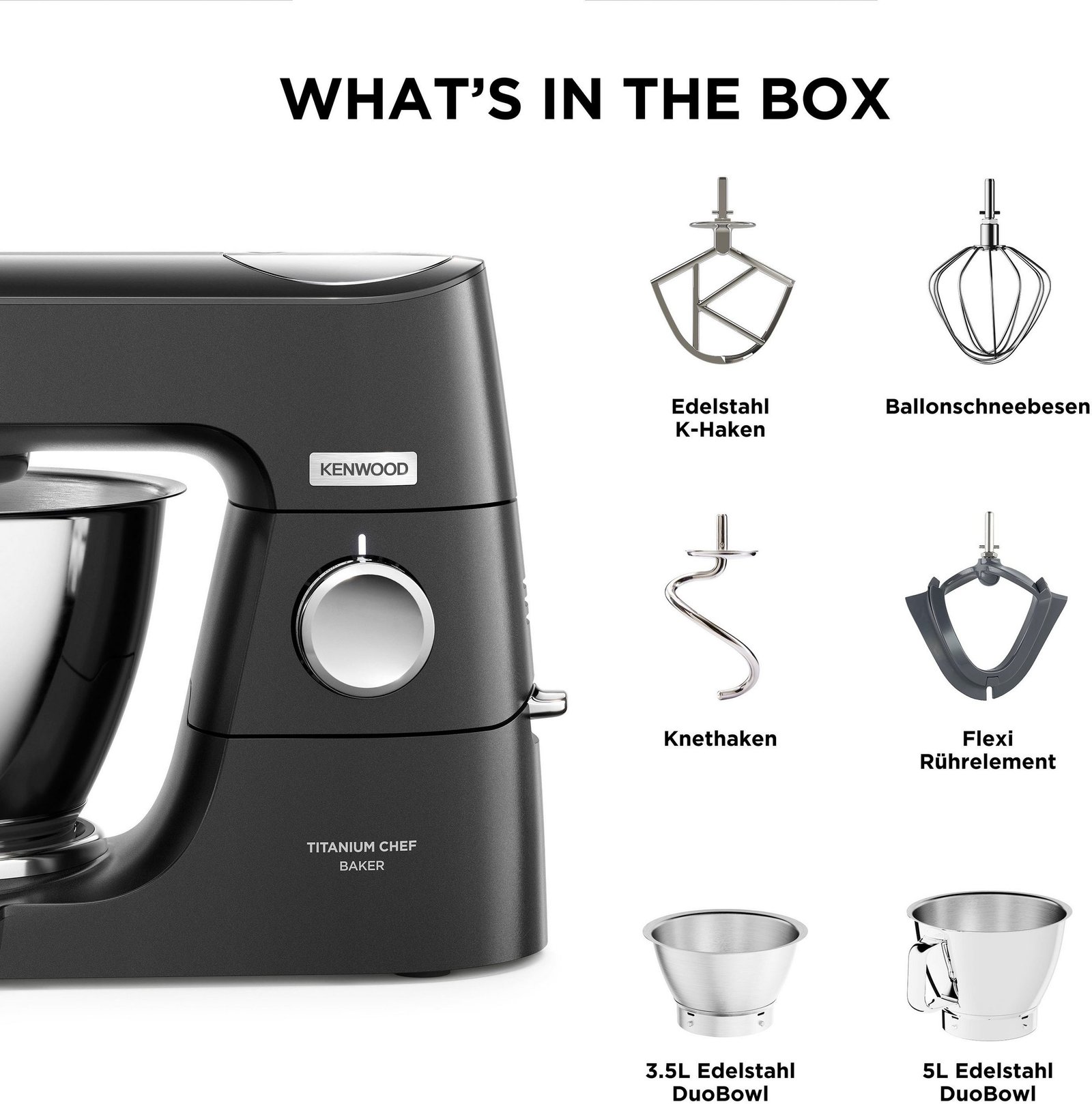 KENWOOD Küchenmaschine Titanium Chef Baker KVC85.004BK – Bild 3