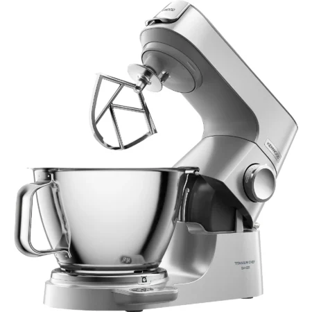 KENWOOD Titanium Chef Baker KVC85.004SI mit integrierter Waage, 2 Edelstahl-Rührschüsseln, viel Zubehör, Küchenmaschine Silber
