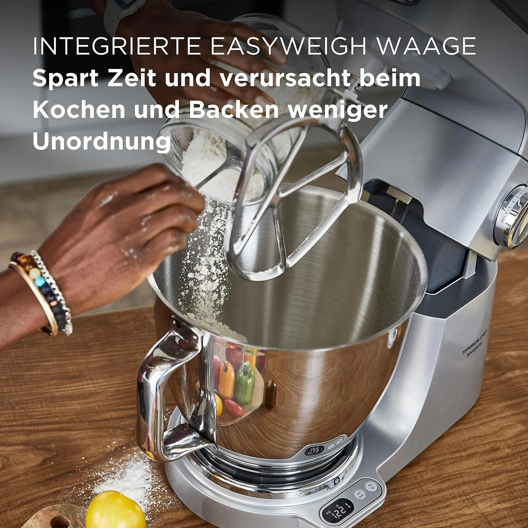 KENWOOD Titanium Chef Baker XL KVL85.004SI mit integrierter Waage, Patisserie-Set und 2 Rührschüsseln Küchenmaschine Silber – Bild 10