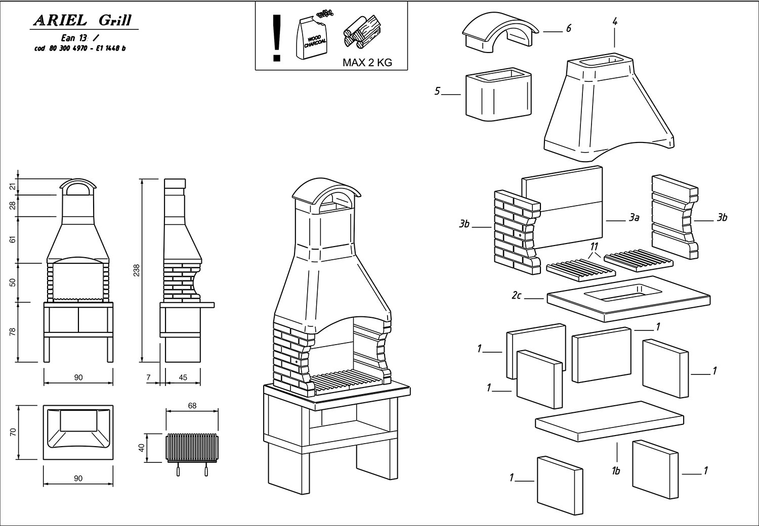 Palazzetti Outdoor Küche: Modul Grillkamin Ariel inkl. Montagematerial – Bild 3