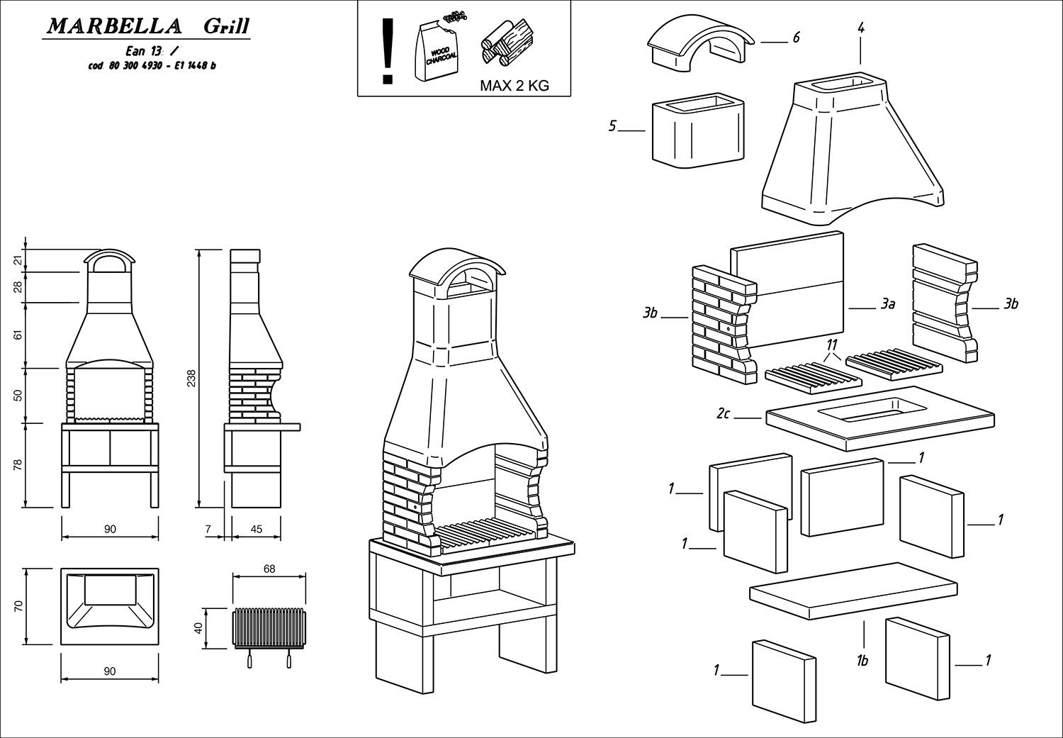 Palazzetti Outdoor Küche: Modul Grillkamin Marbella inkl. Montagematerial – Bild 4