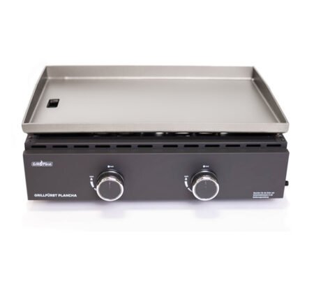 Grillfürst Plancha Grill 2 Brenner mit insgesamt 7 kW und Edelstahl Plancha