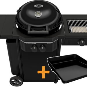 Outdoorchef Gas Kugelgrill Station DAVOS 570 G Pro BZ mit Blazing Zone und 11 kg Gasflaschen Kit + Plancha