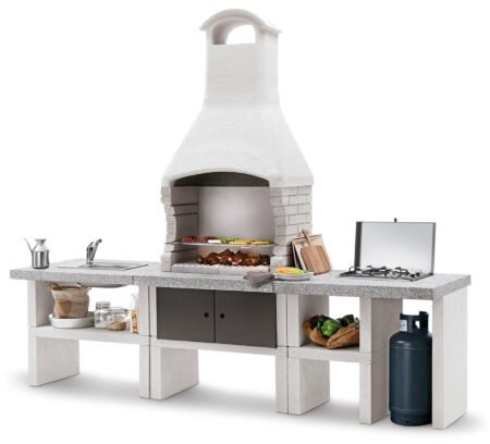 Palazzetti Outdoor Küche Grillkamin Marbella inkl. Montagematerial (mit Farbe)