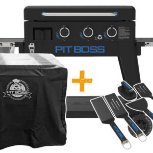 Pit Boss Plancha Grill Ultimate Plancha 3-Brenner mit Untergestell inkl. 5-teilig Grillbesteck Set + Abdeckhaube