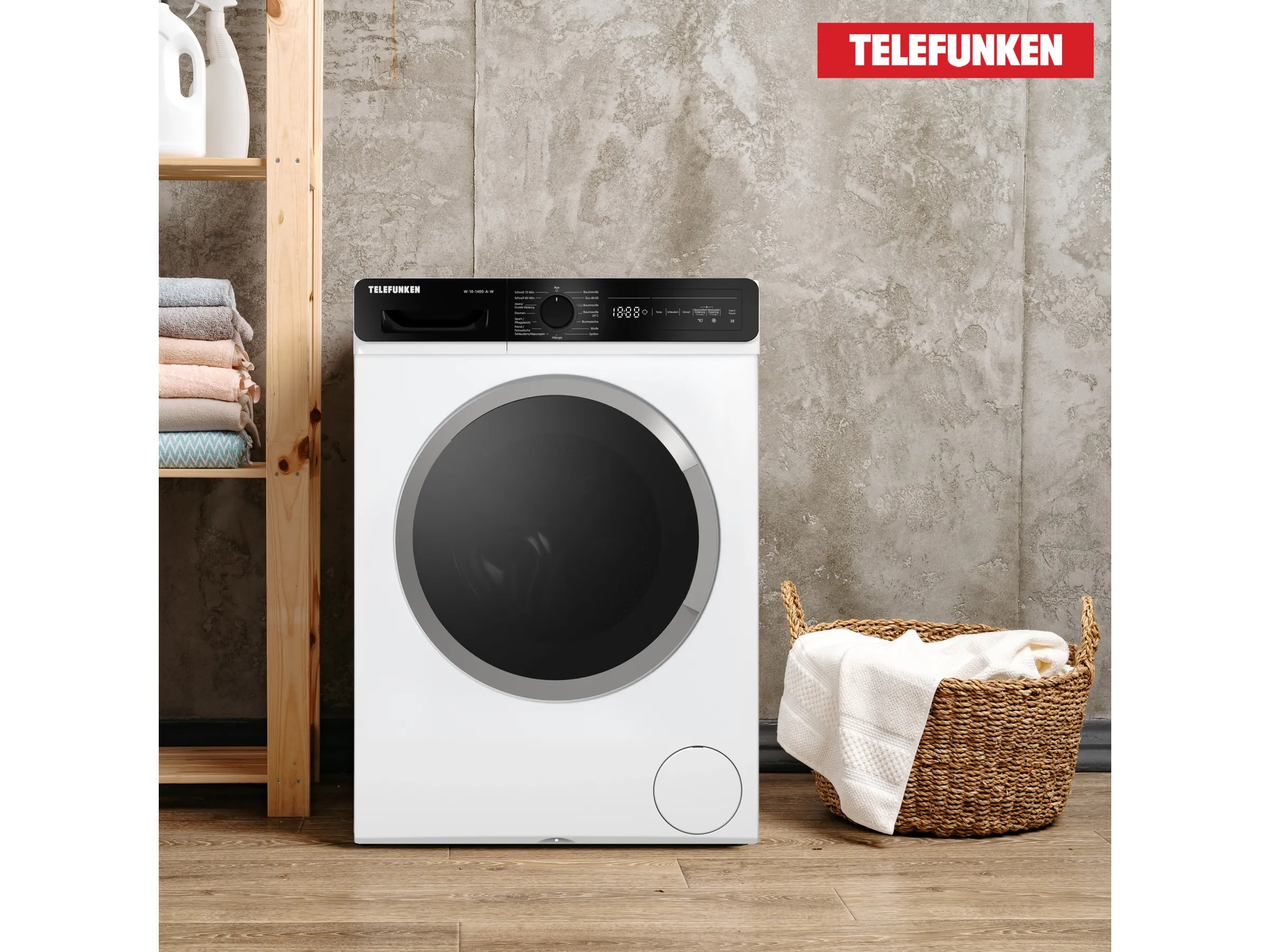 Telefunken Waschmaschine 10kg 1400 U/Min W-10-1400-A-W – Bild 5