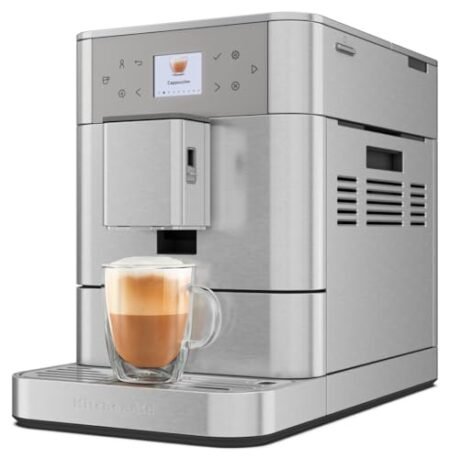 KitchenAid Kaffeevollautomat 5KES8556ESX Kaffeemaschine mit 15 voreingestellten Rezepten, silber