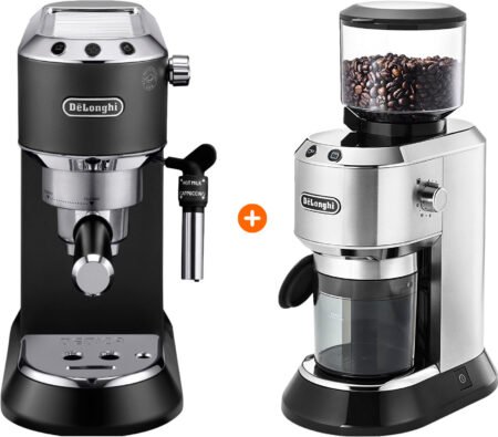 De'Longhi EC685.BK Dedica Schwarz + Kaffeemühle
