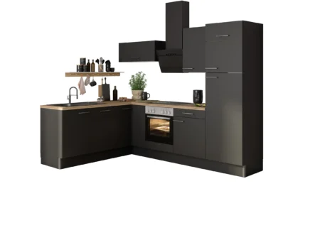 Optifit Winkelküche Optikoncept Ingvar ohne E-Geräte 270 cm Anthrazit