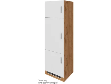 Held Möel Küchen Kühlschr.umau Sorrento 60x200xT60cm Nische Weiß-WotanEiche