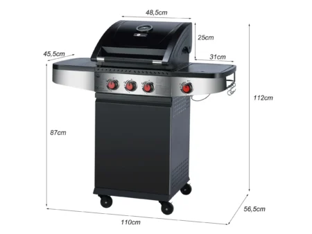 El Fuego Gasgrill Houston 3+1 ca. 110 x 112 x 56,5 cm