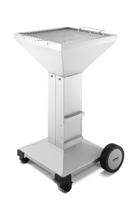 Thüros Holzkohlegrill T3-F Edelstahl Säulengrill 42x42 cm fahrbar