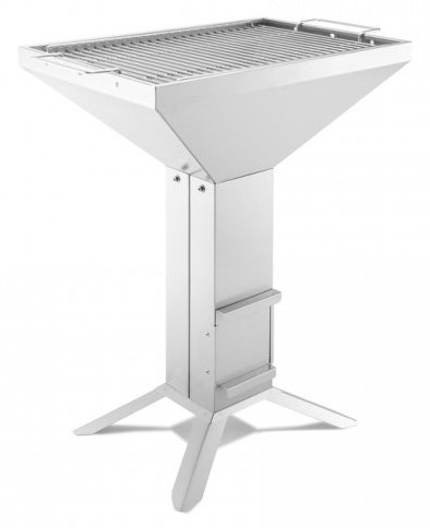 Thüros Holzkohlegrill T4-4F Edelstahl Säulengrill 40x60 cm 4 Fuß
