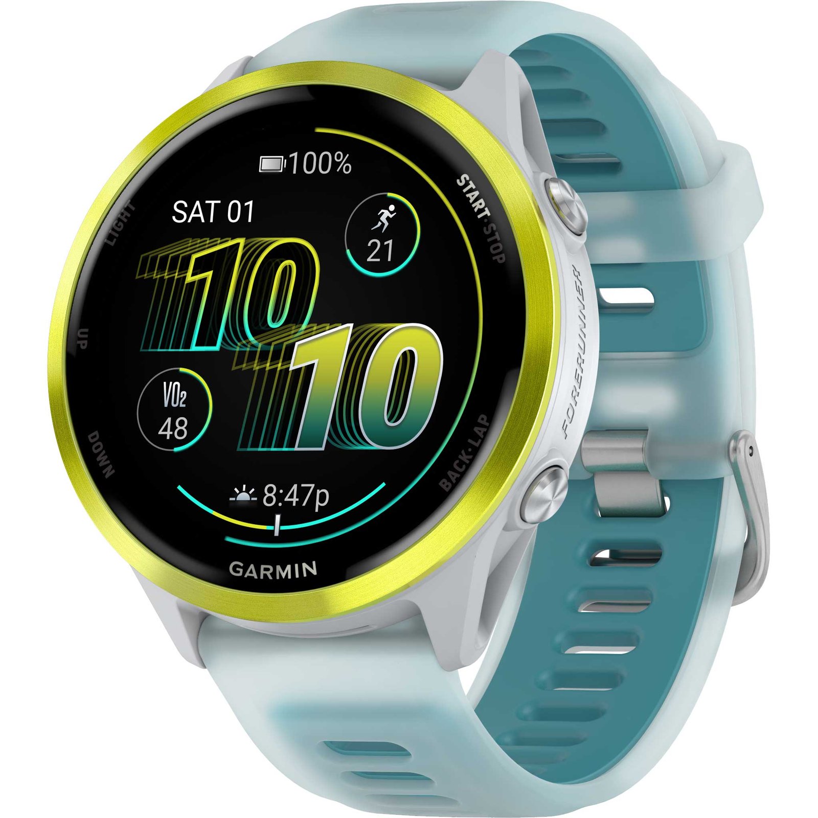 Garmin Forerunner 570 GPS Smartwatch 47mm - Steinweiss/Amp Yellow – Bild 5