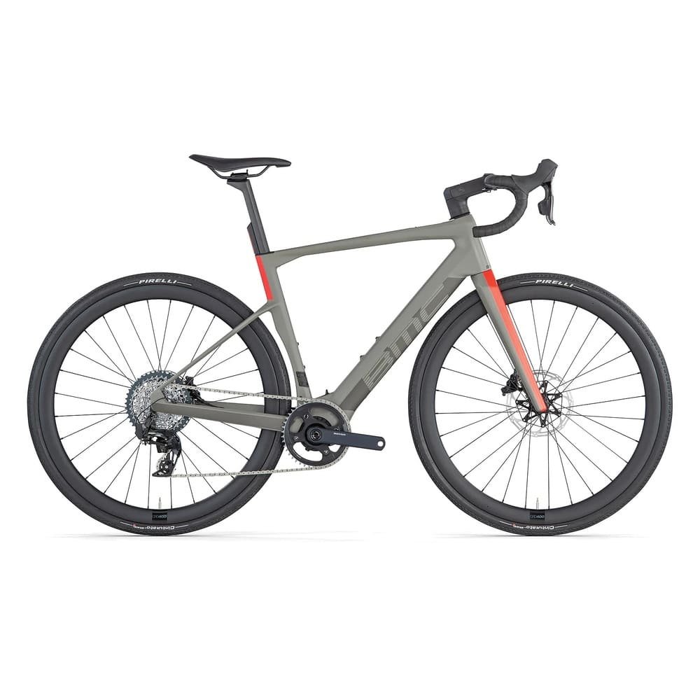 BMC ROADMACHINE 01 AMP X ONE Gravel E-Rennrad 2024 rhino grey/neon red – Bild 3