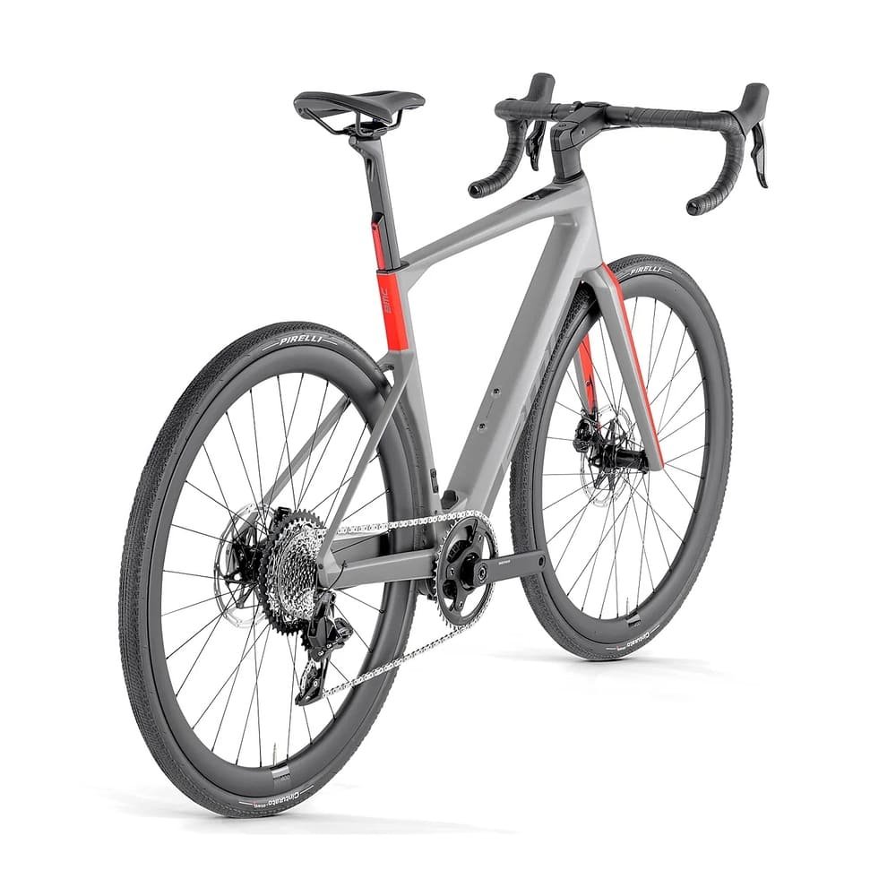 BMC ROADMACHINE 01 AMP X ONE Gravel E-Rennrad 2024 rhino grey/neon red – Bild 5
