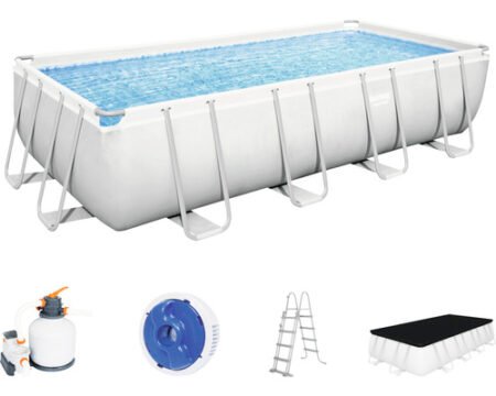 Aufstellpool Framepool Set Bestway Power Steel eckig