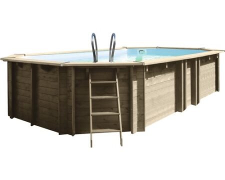 Aufstellpool Holzpool Set Gre oval 672x472x146 cm inkl.