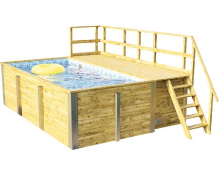 Aufstellpool Holzpool Set Weka 595 rechteckig 490x315x201 cm inkl.