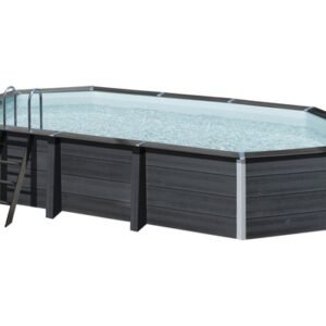 Aufstellpool WPC Pool Set Gre oval 664x386x124 cm inkl.