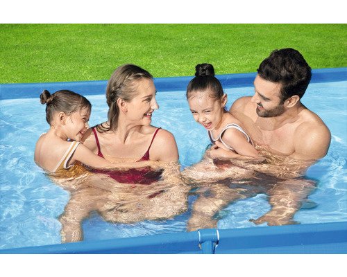 Bestway Aufstellpool Framepool Family eckig 259x170x61 cm ohne Zubehör blau – Bild 6