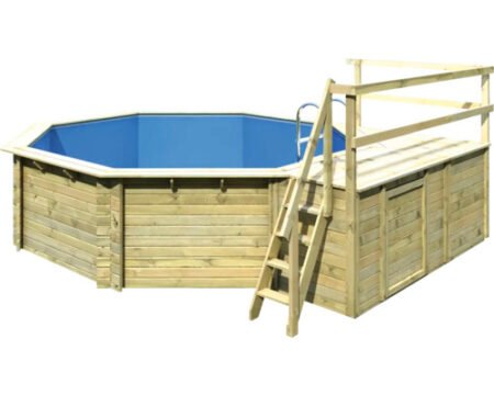 Karibu Aufstellpool Holzpool Set Classic 2C rund 470x124 cm inkl.