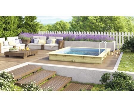 Karibu Aufstellpool Holzpool Set Grösse 1 rechteckig 350x276,5x125 cm inkl.