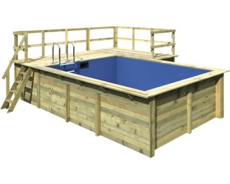 Karibu Aufstellpool Holzpool Set Grösse 2 rechteckig 582x483x124 cm inkl.