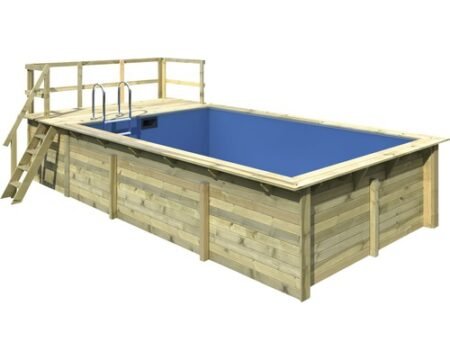 Karibu Aufstellpool Holzpool Set Grösse 3 rechteckig 672x353x124 cm inkl.
