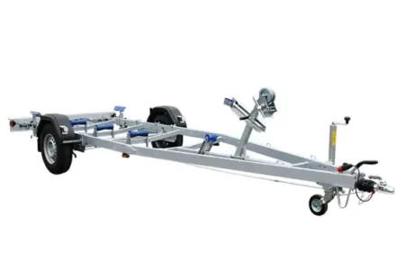 TPV Bootstrailer BA 1300 L mit Langauflagen+Stützrad gebremst 1300kg für Bootslänge bis zu 5,80m