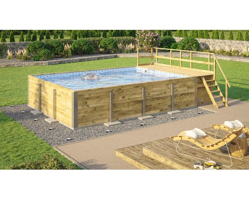 Weka Aufstellpool HolzpoolSet 595 rechteckig 650x490x201 cm inkl. – Bild 3