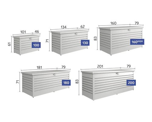 Auflagenbox Biohort FreizeitBox 130 441 l inkl. Gasdruckfedern 134 x 62 x 71 cm quarzgrau-metallic – Bild 2