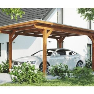 Einzelcarport Konsta Aluminium-Dachplatten inkl. H-Anker 304x500 cm eiche hell