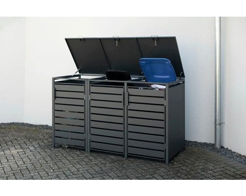 Mülltonnenbox WESTMANN Kubus 3 Metall 200 x 80 x 116 cm anthrazit – Bild 9