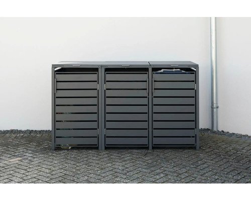 Mülltonnenbox WESTMANN Kubus 3 Metall 200 x 80 x 116 cm anthrazit – Bild 8