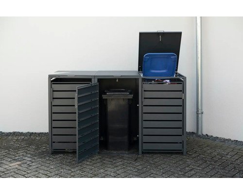 Mülltonnenbox WESTMANN Kubus 3 Metall 200 x 80 x 116 cm anthrazit – Bild 7