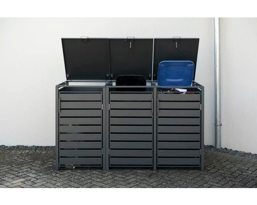 Mülltonnenbox WESTMANN Kubus 3 Metall 200 x 80 x 116 cm anthrazit – Bild 6