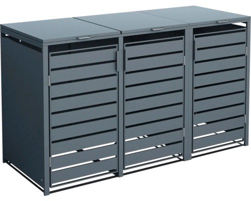 Mülltonnenbox WESTMANN Kubus 3 Metall 200 x 80 x 116 cm anthrazit