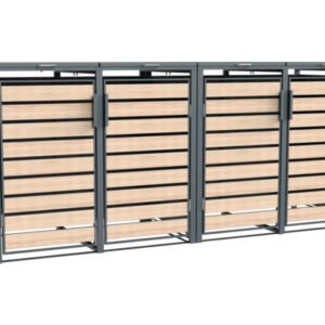 Mülltonnenbox WESTMANN Lacina 4 Metall inkl. Gasdruckfedern 264 x 80 x 116 cm anthrazit-Holzoptik