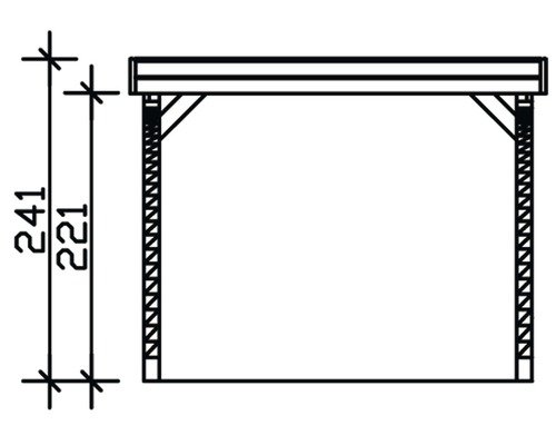 SKAN HOLZ Einzelcarport Friesland mit 2 Einfahrtsbögen und Pfostenankern 314x555 cm imprägniert – Bild 5